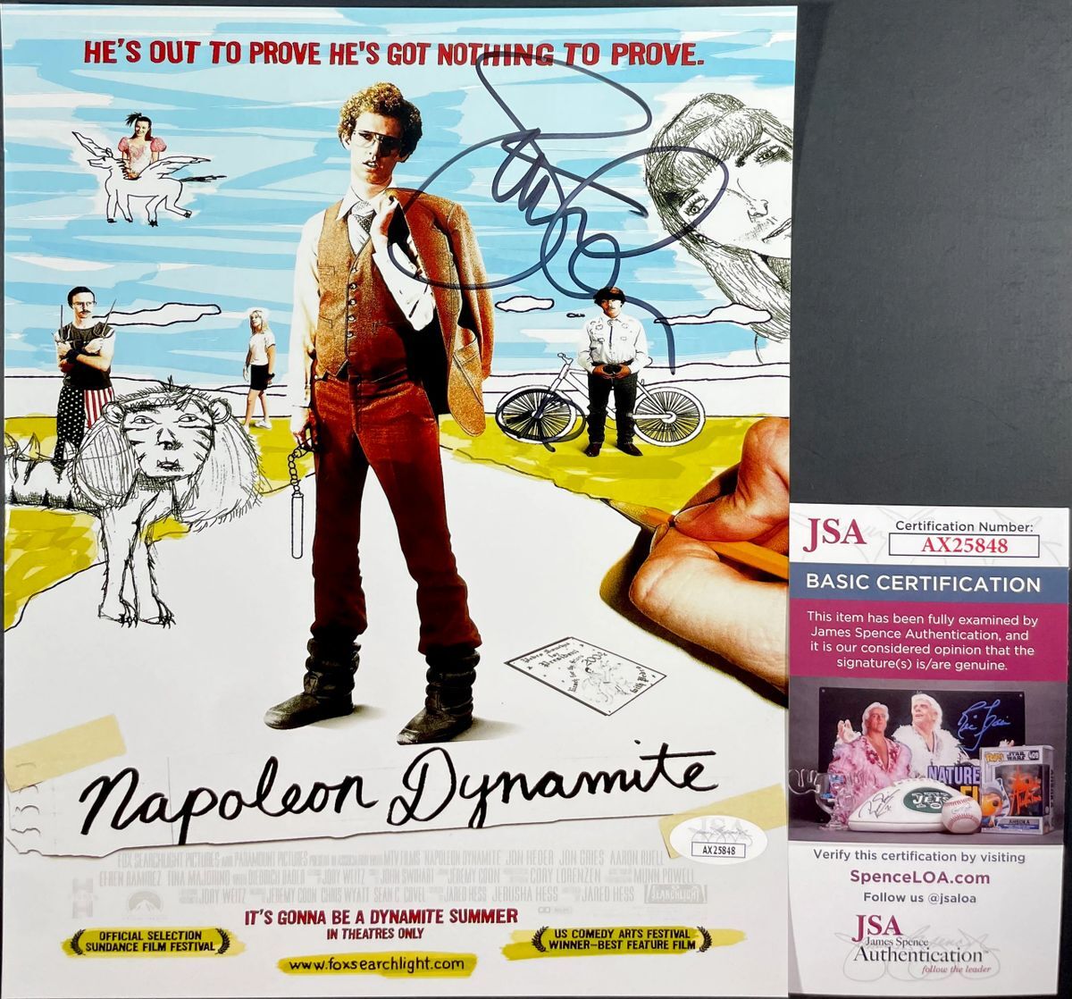 Jon Gries Signed Napoleon Dynamite 8×10 Mini Poster Photo Autograph JSA COA