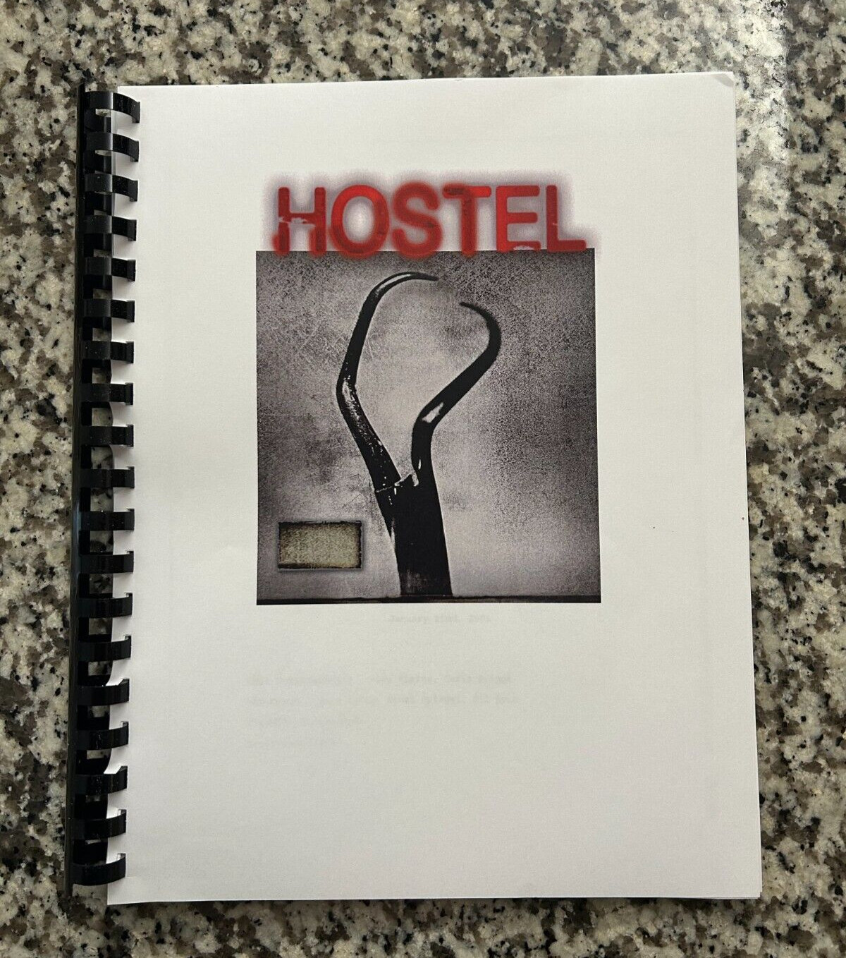 Hostel Eli Roth Horror Movie Script Reprint Full Screenplay Script