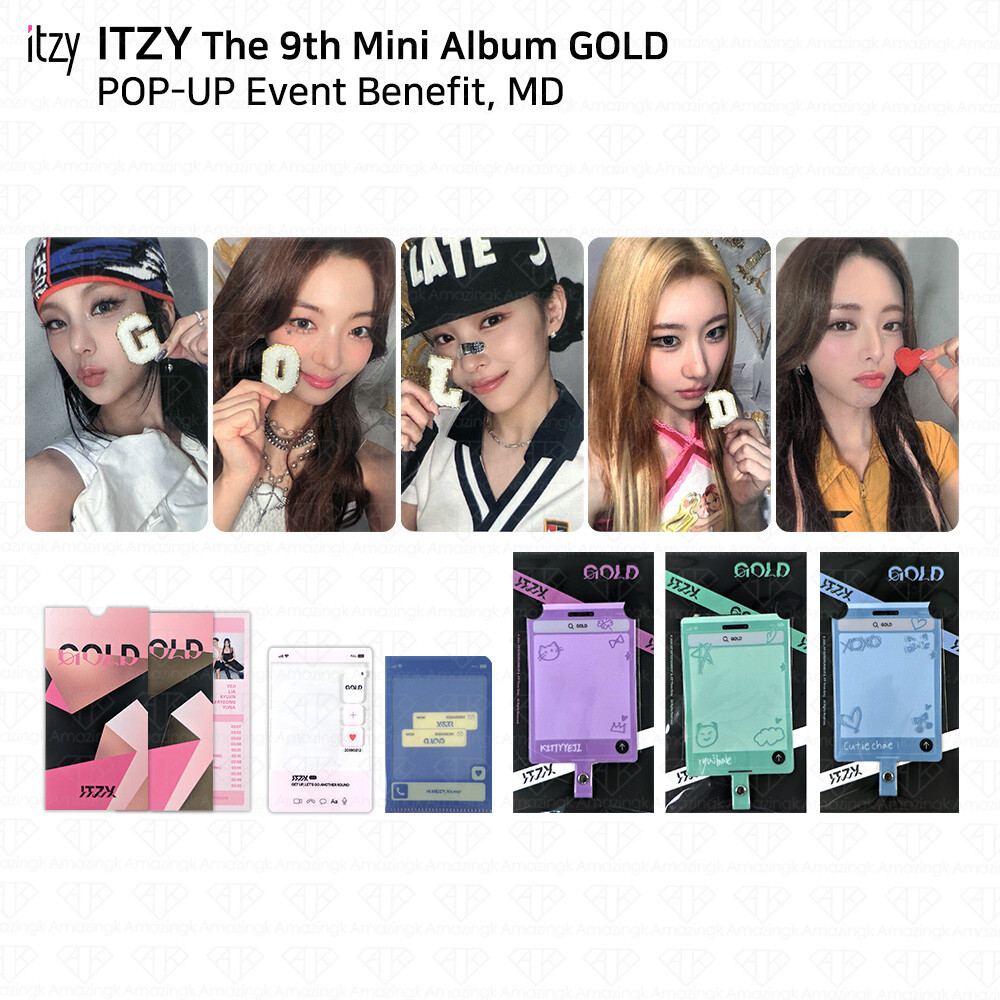 ITZY 9th Mini Album GOLD POP-UP MD Benefit Photocard Phonetab Event Entry Ticket