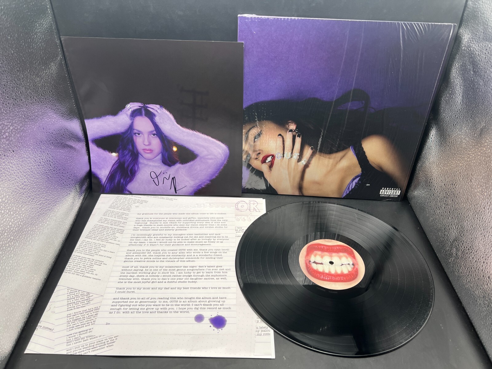 Olivia Rodrigo Signed Autograph GUTS 180g Vinyl Album Record Black AUTO Beckett