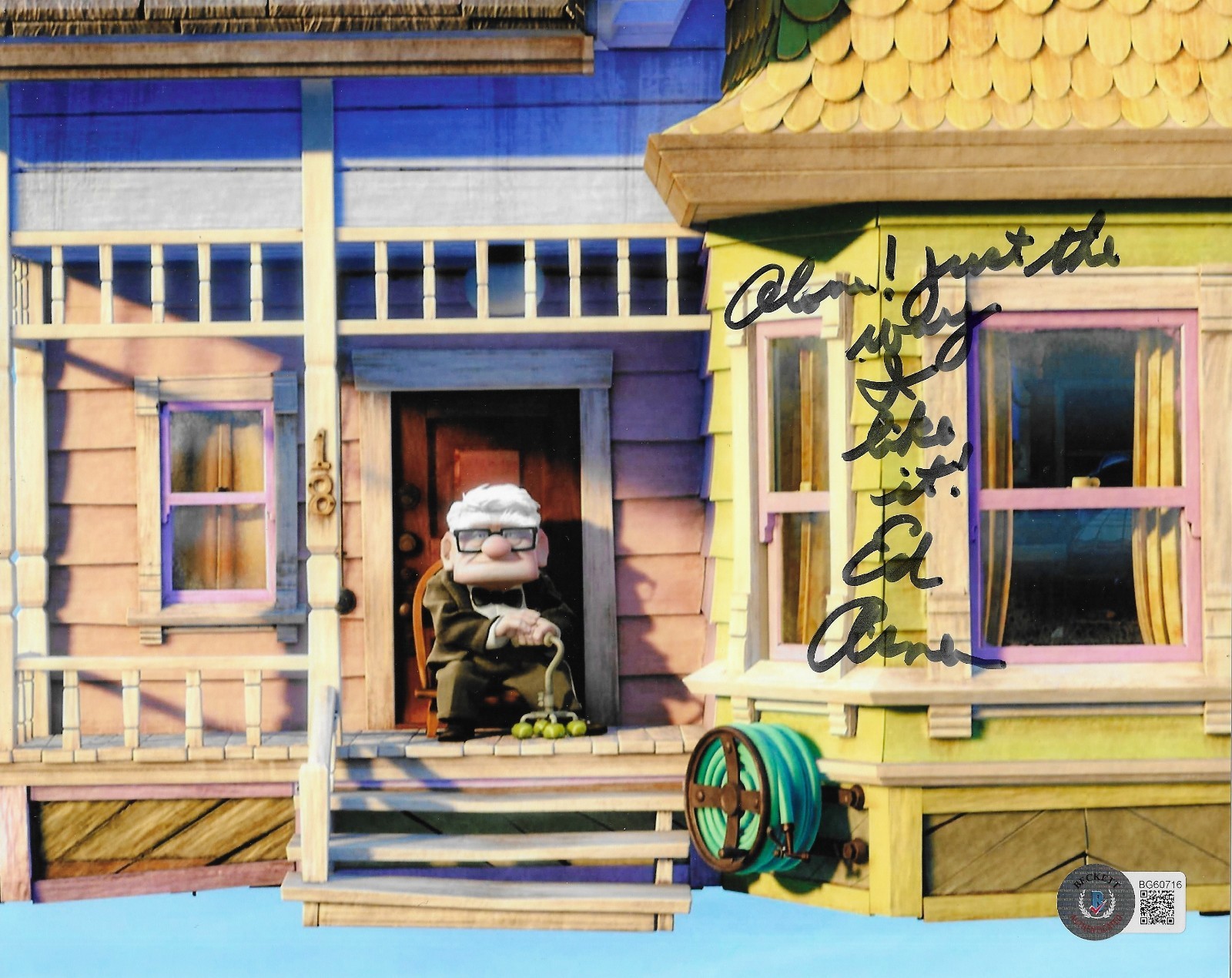 Ed Asner Disney Pixar Up Signed 8×10 Photo Autographed BAS 716