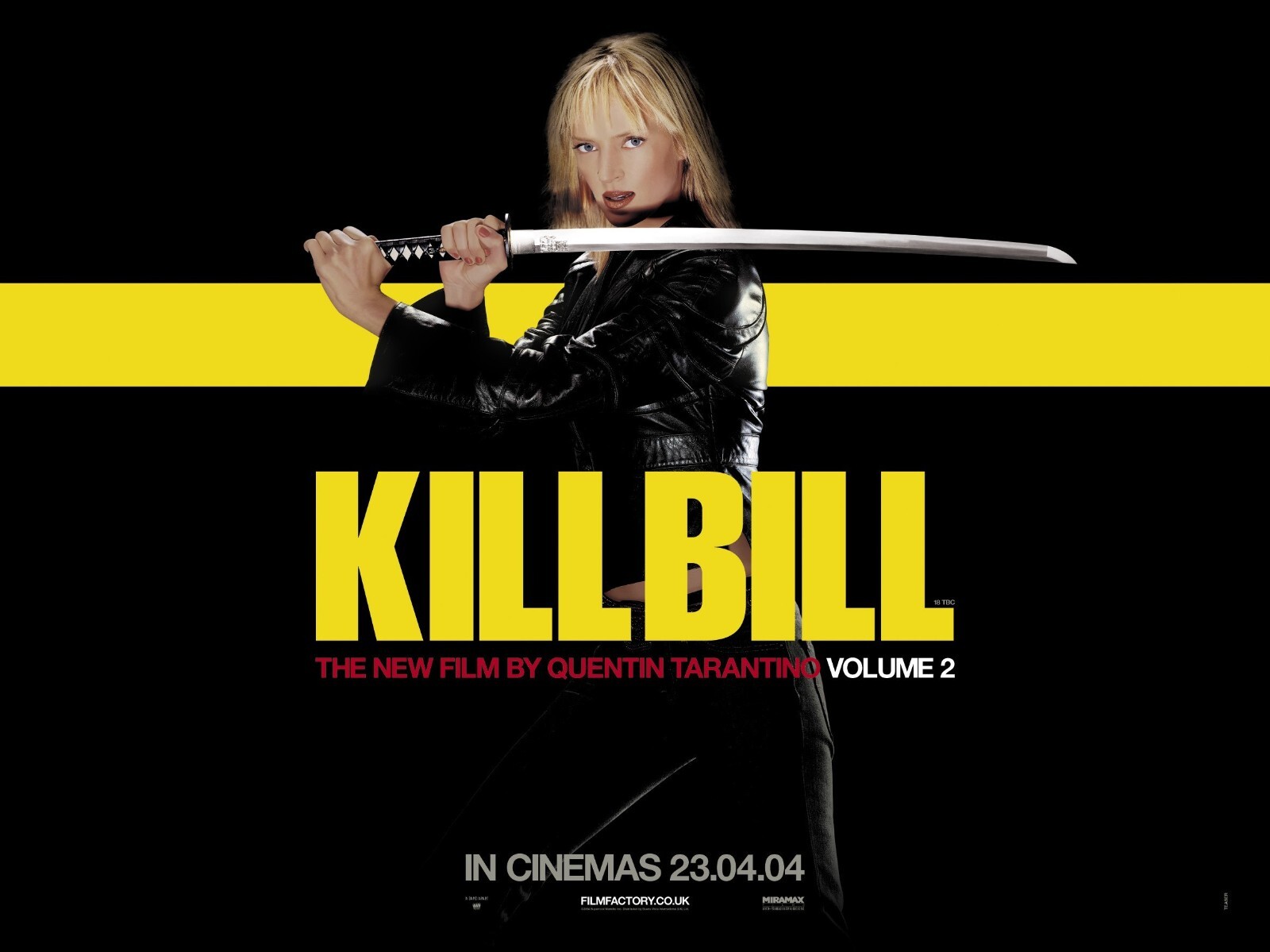 2004 Kill Bill Vol 2 Movie Poster 16X11 Uma Thurman David Carridine Bride 🩸🍿