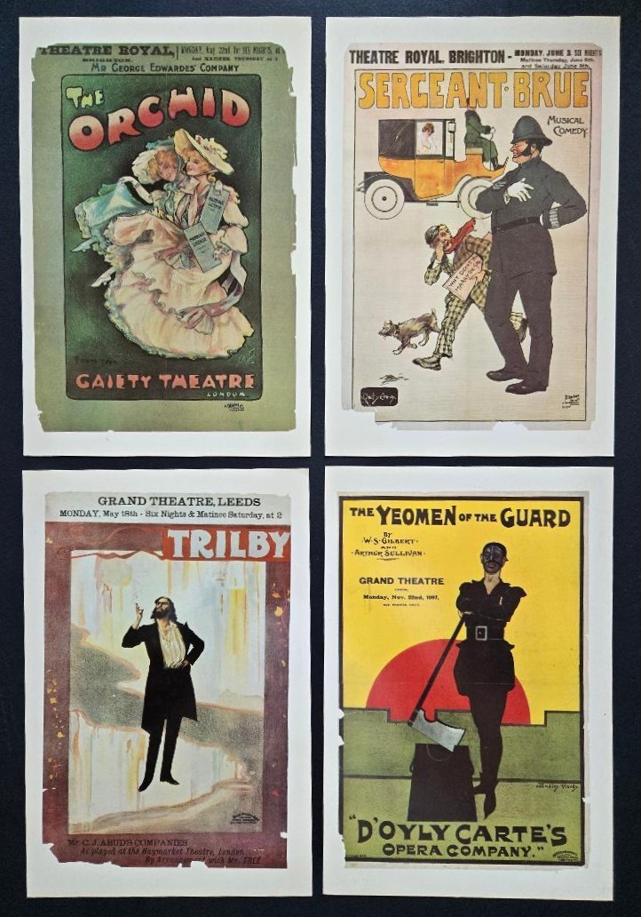 4 CLASSIC ENGLISH THEATRE POSTER Giant (9×6) Post Cards