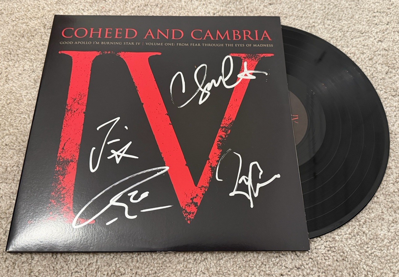 COHEED & CAMBRIA SIGNED AUTOGRAPH GOOD APOLLO IV VINYL ALBUM CLAUDIO +3 w/ PROOF