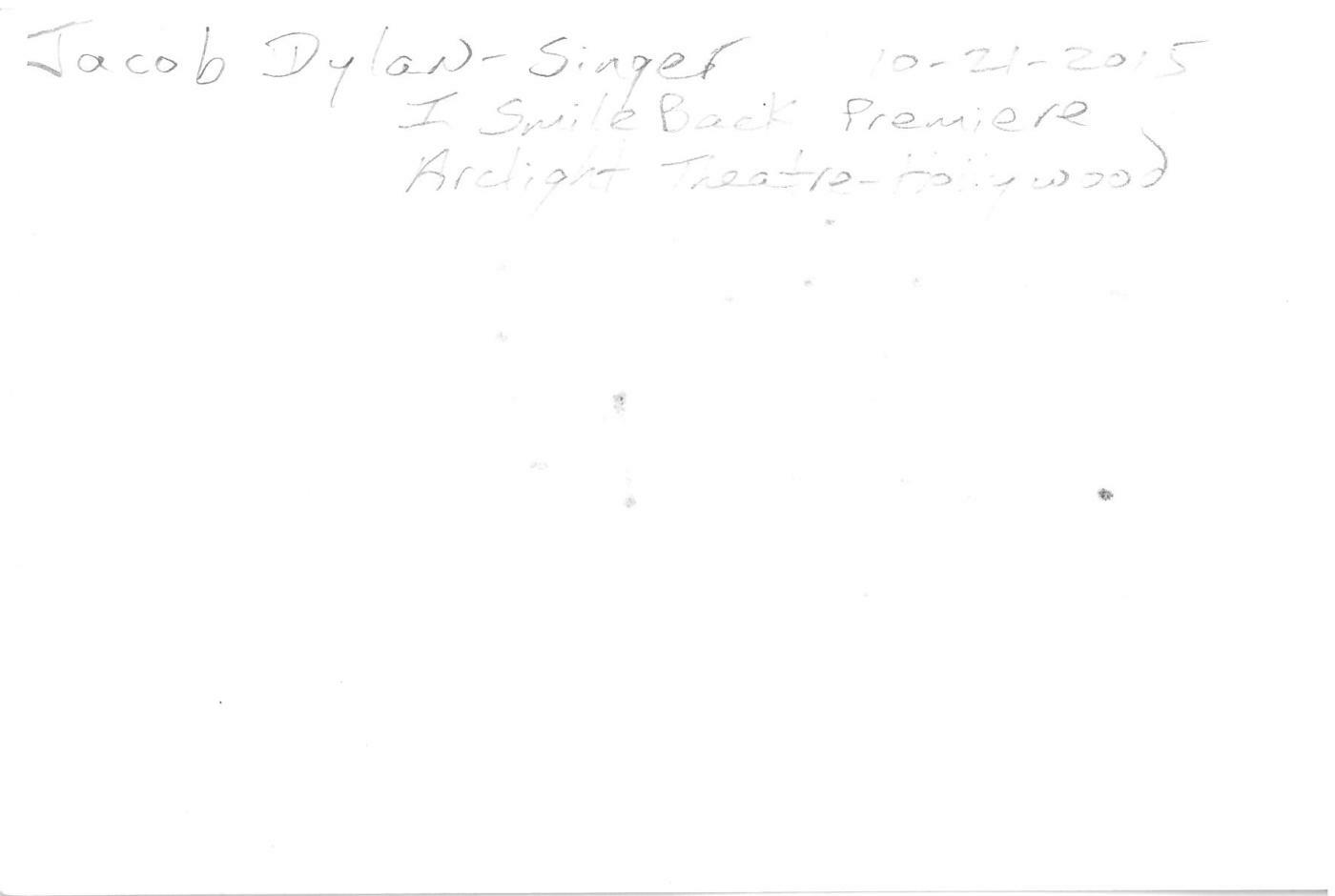 Jakob Dylan Signed Wallflowers Autographed 4×6 Index Card BECKETT #BE90302