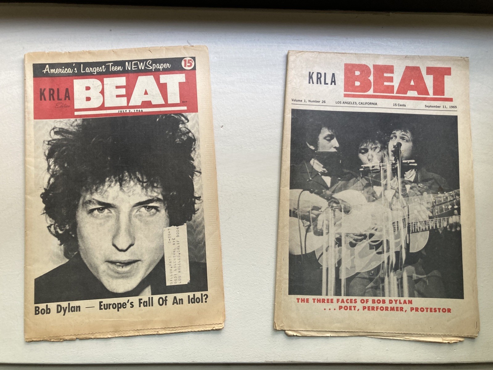 KRLA Beat Teen Newspaper – Bob Dylan – September 11, 1965 & July 2, 1966
