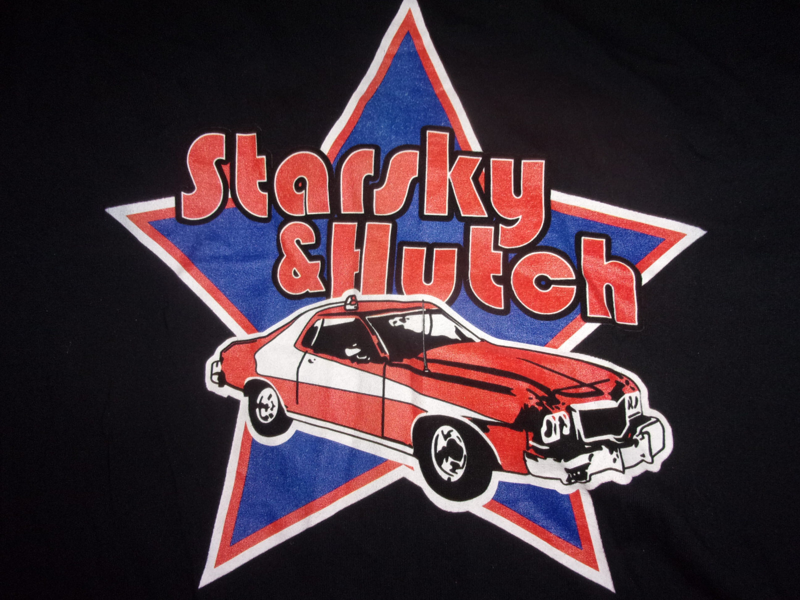 Starsky & Hutch 1976 Gran Torino Car front T Shirt Men’s Large Black New no tag