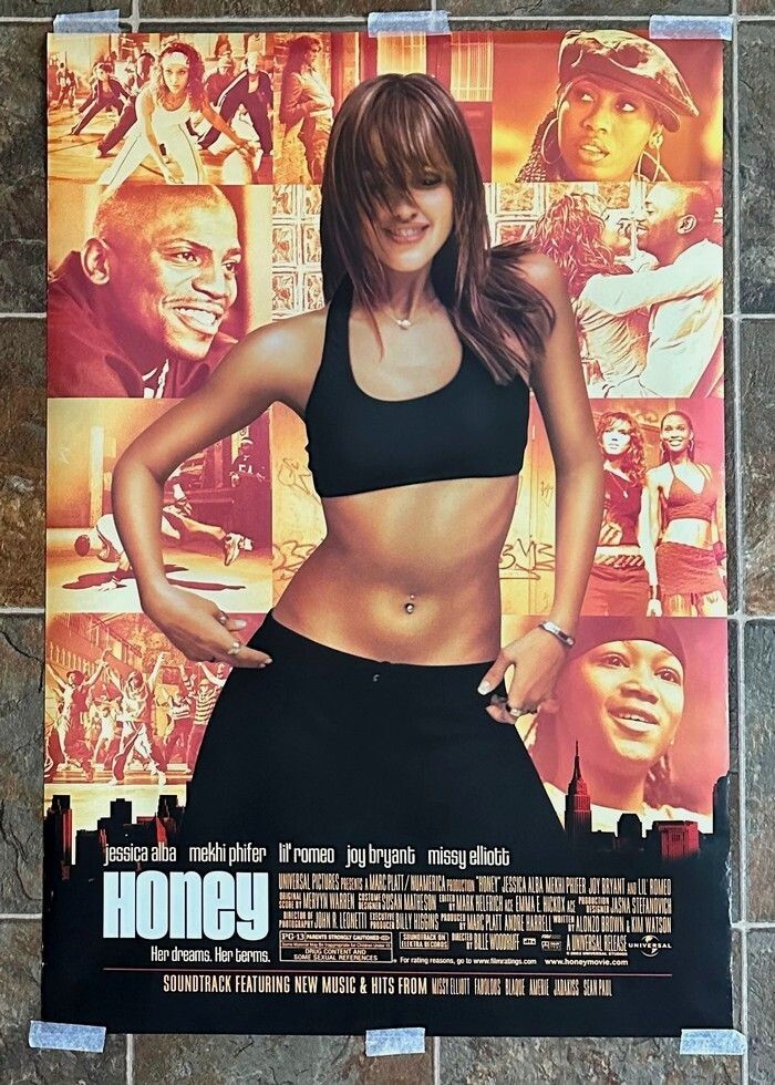 HONEY – 2003 Original 27×40 D/S Movie Poster- sexy JESSICA ALBA, MEKHI PHIFER