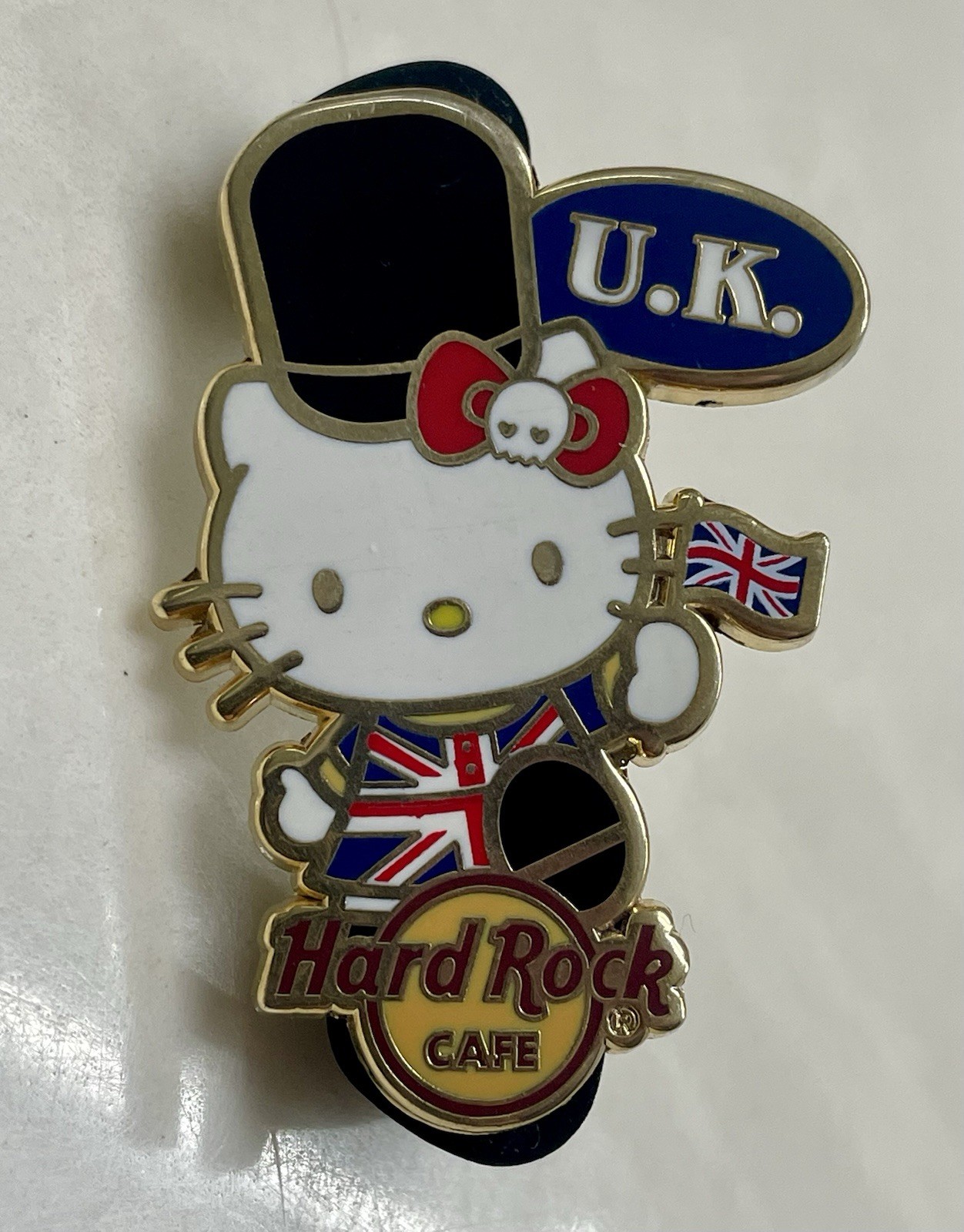 Hard Rock Cafe Hello Kitty Online Country Flag Pin UK United Kingdom England