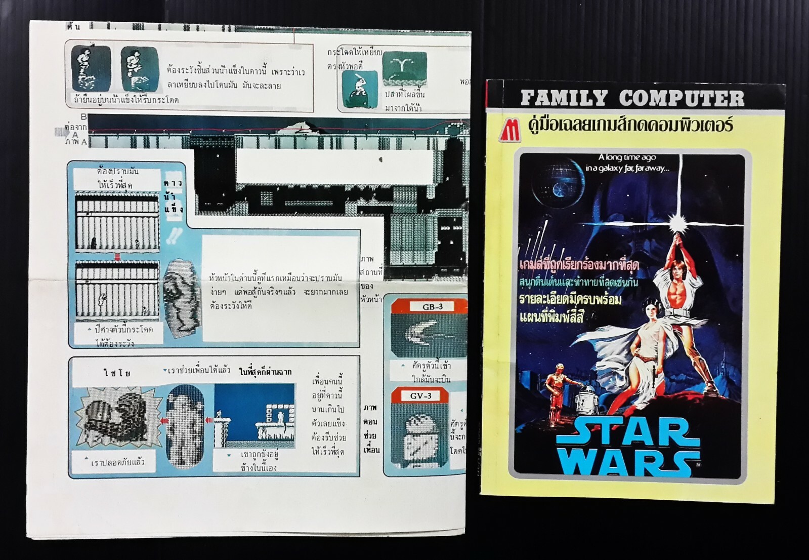 George Lucas STAR WARS NAMCO 1988 THAILAND Game GUIDE BOOK + MAP MEGA RARE!!!
