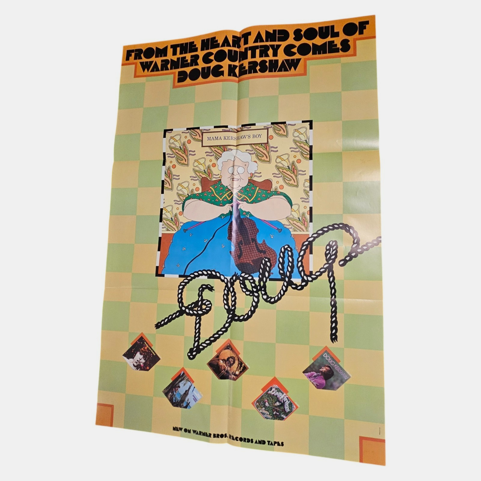 Doug Kershaw Mama Kershaw’s Boy Promo Albums Poster 24×35.5 Warner Bros 1970s
