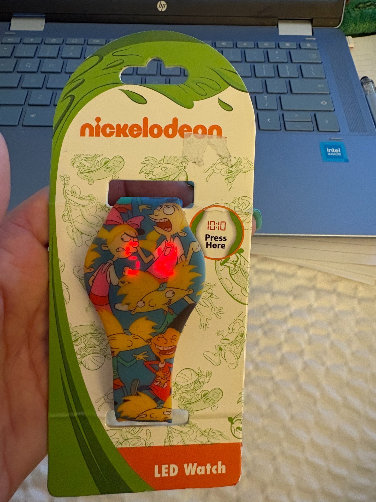 Vintage Nickelodeon Hey Arnold! LED Watch Featuring a Vibrant Character Band
