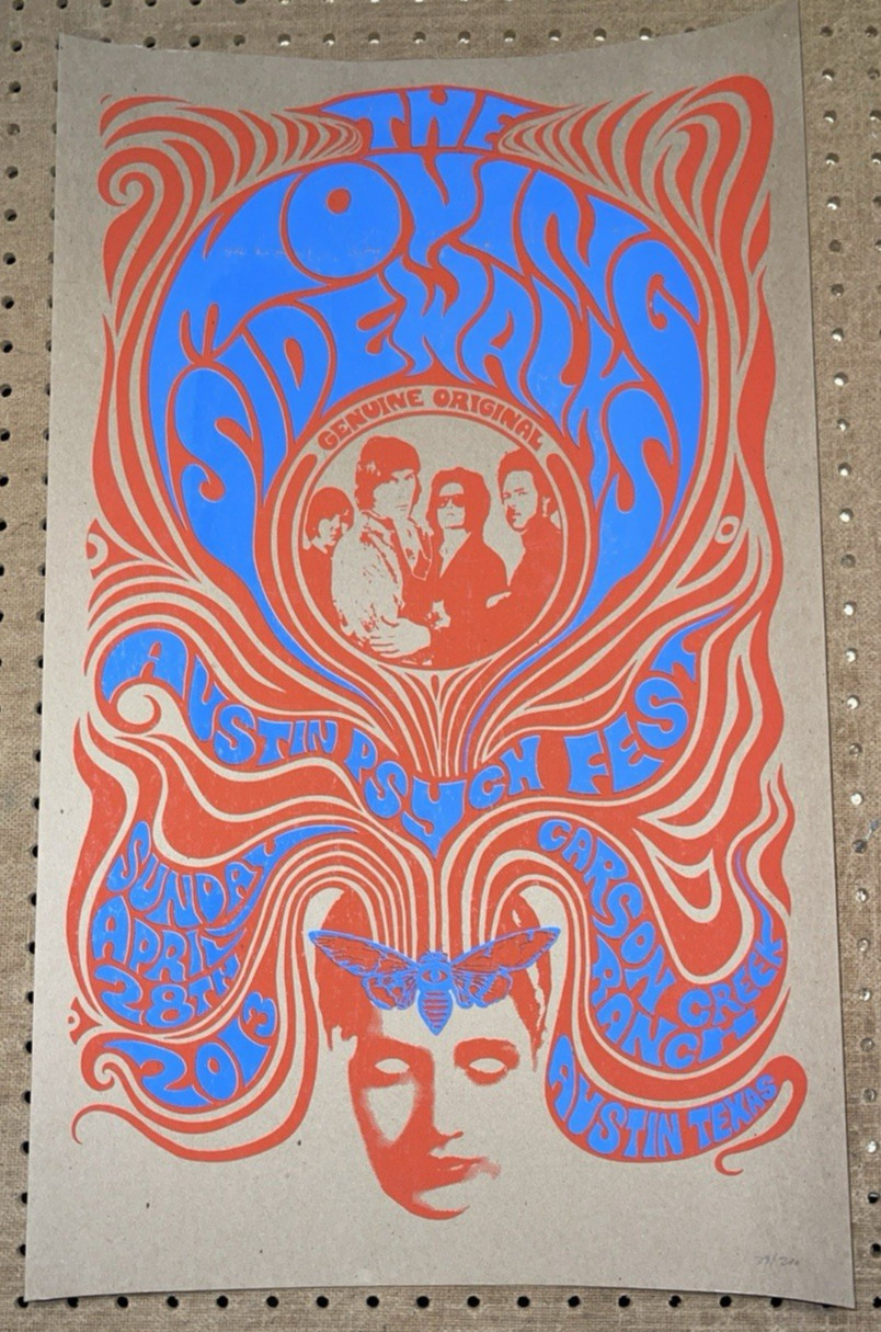 THE MOVING SIDEWALKS~SILK SCREEN~26X16 POSTER~04/28/2013~39 OF 200~CARSON AUSTIN