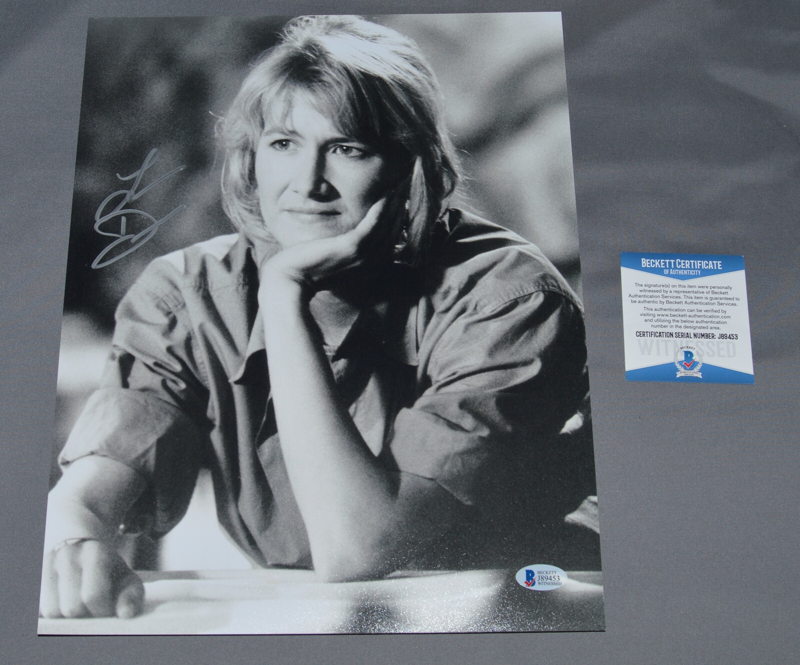 Laura Dern Autograph Signed Jurassic Park Beckett Witnessed COA 11×14 Witness