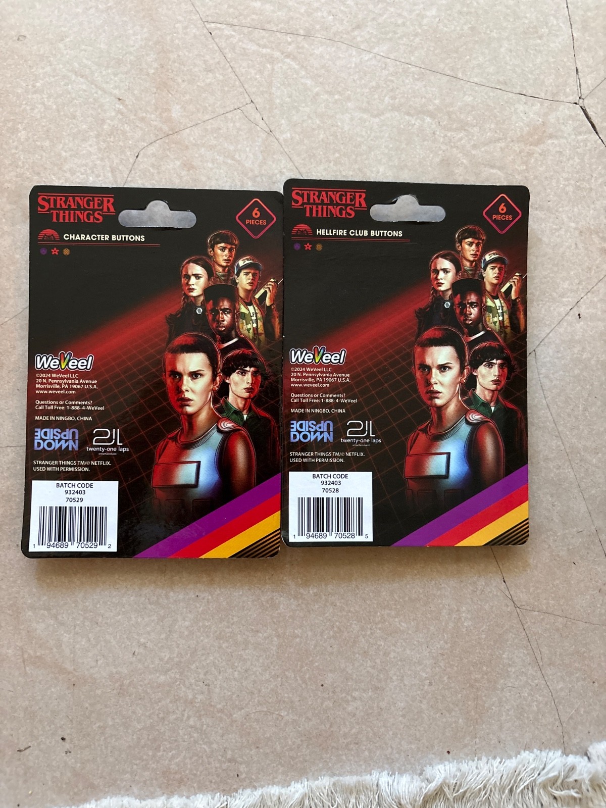 Netflix Stranger Things Button Sets – Hellfire Club & Character Pins (12 Pieces