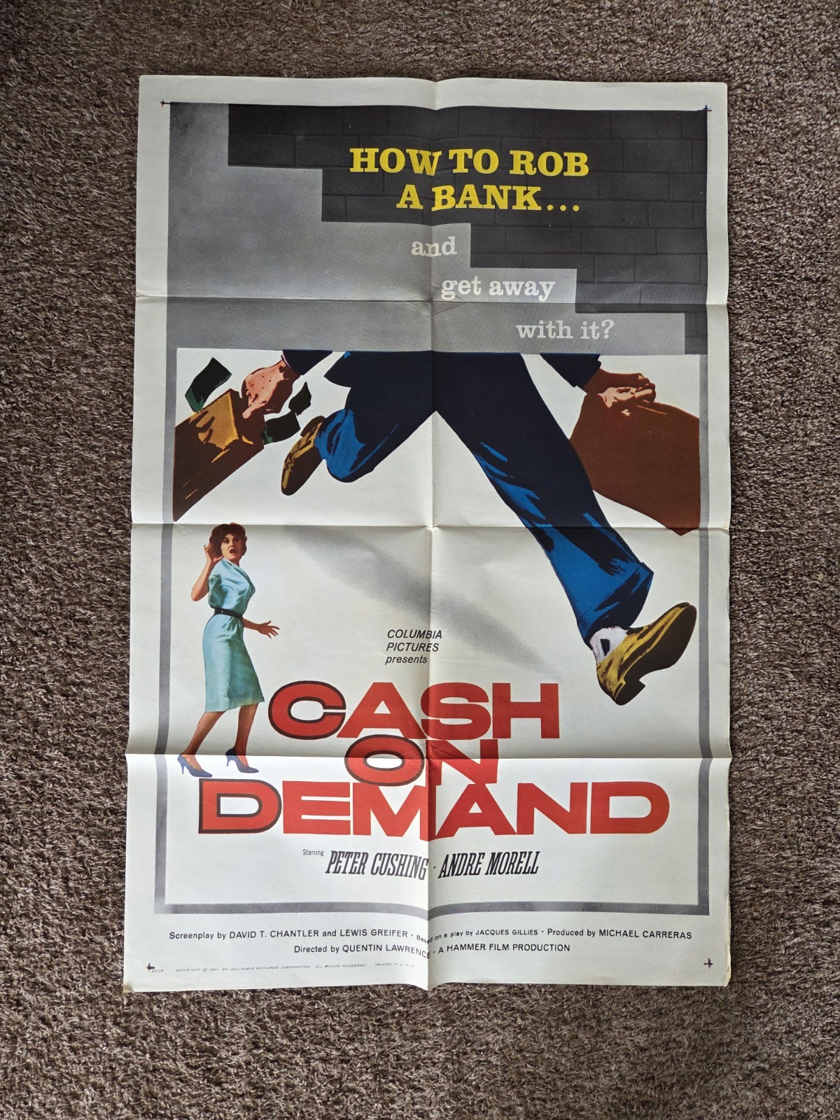 Cash On Demand One Sheet Movie Poster 1960s