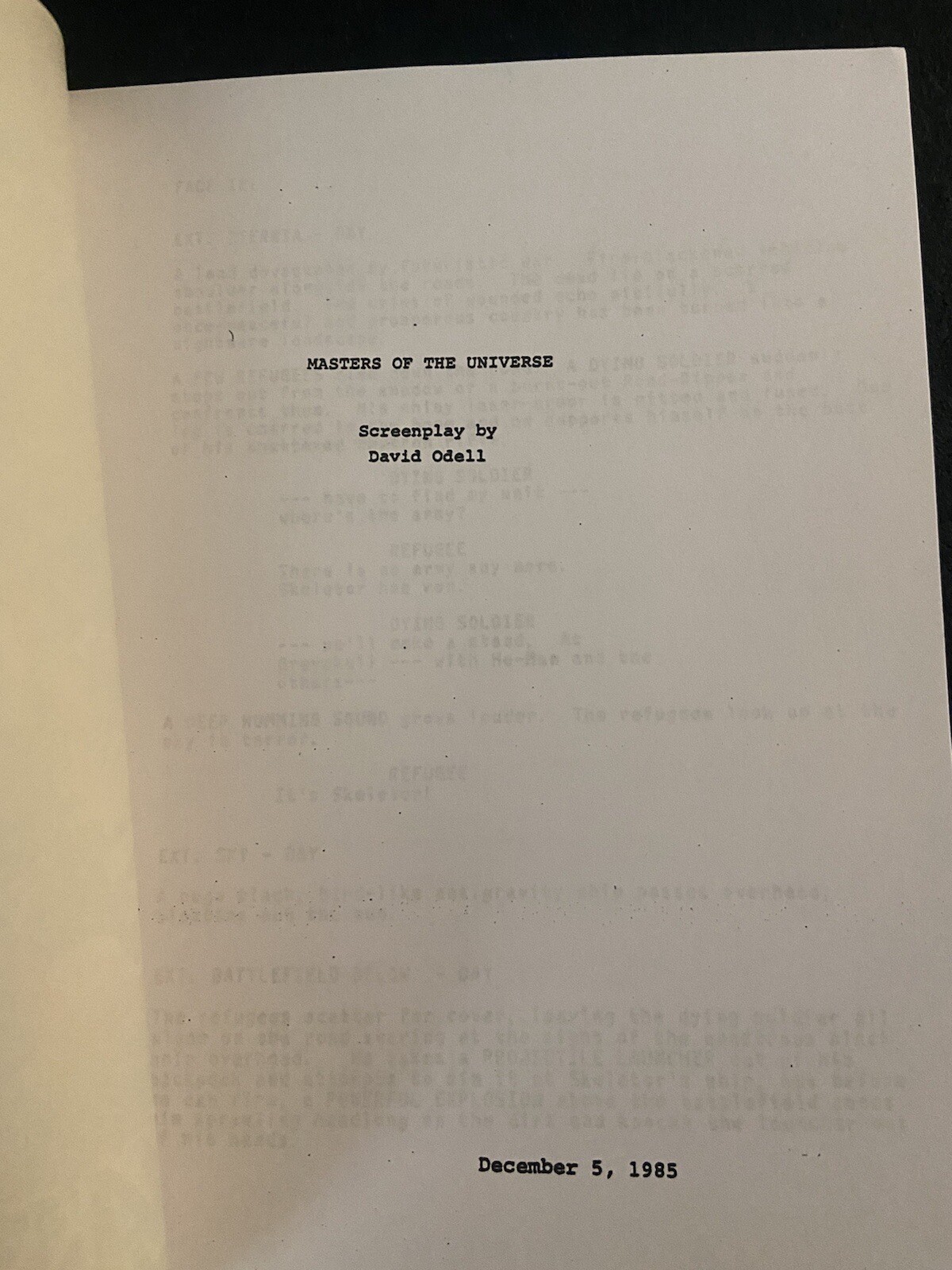 Cannon™ MASTERS OF THE UNIVERSE (1987) SCREENPLAY Live-Action RARE SCRIPT