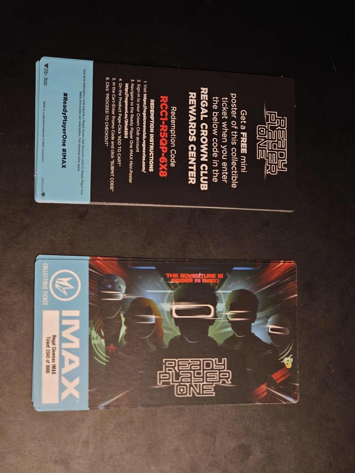 Ready Player One Regal Cinemas IMAX Collectible Ticket (1)