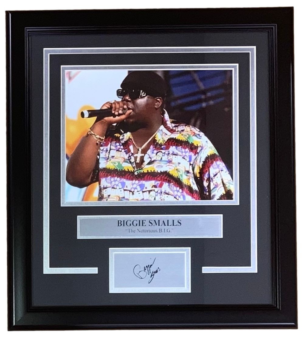 Notorious BIG Biggie Smalls Framed 8×10 Concert Photo Laser Engraved Signature