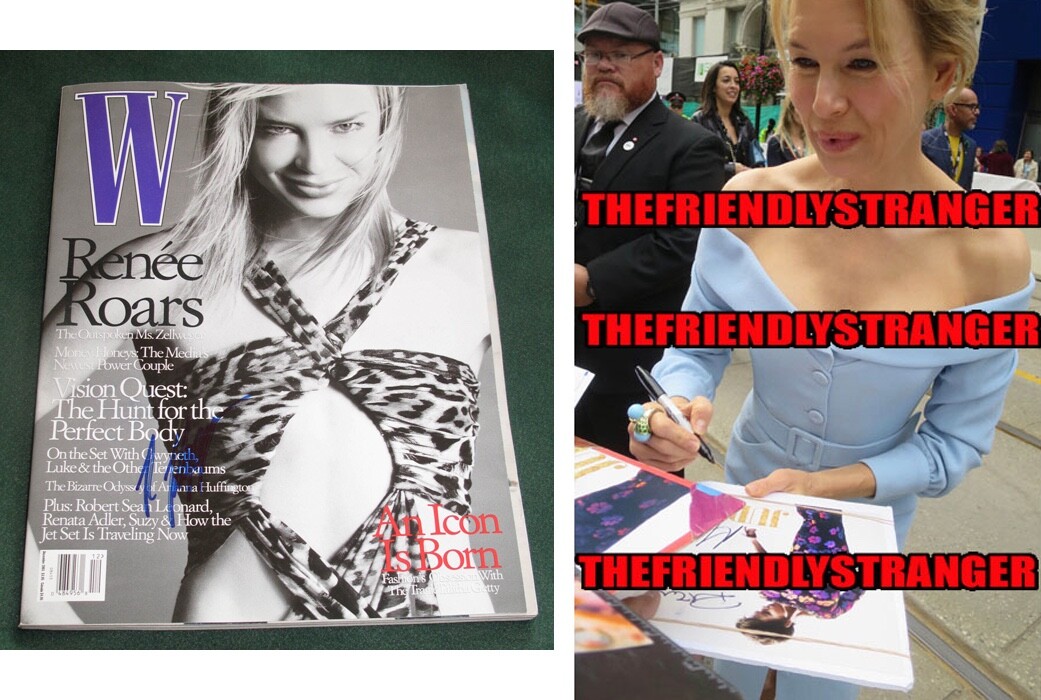 Renee Zellweger signed “W” Magazine PROOF Judy JERRY MAGUIRE Bridget Jones COA
