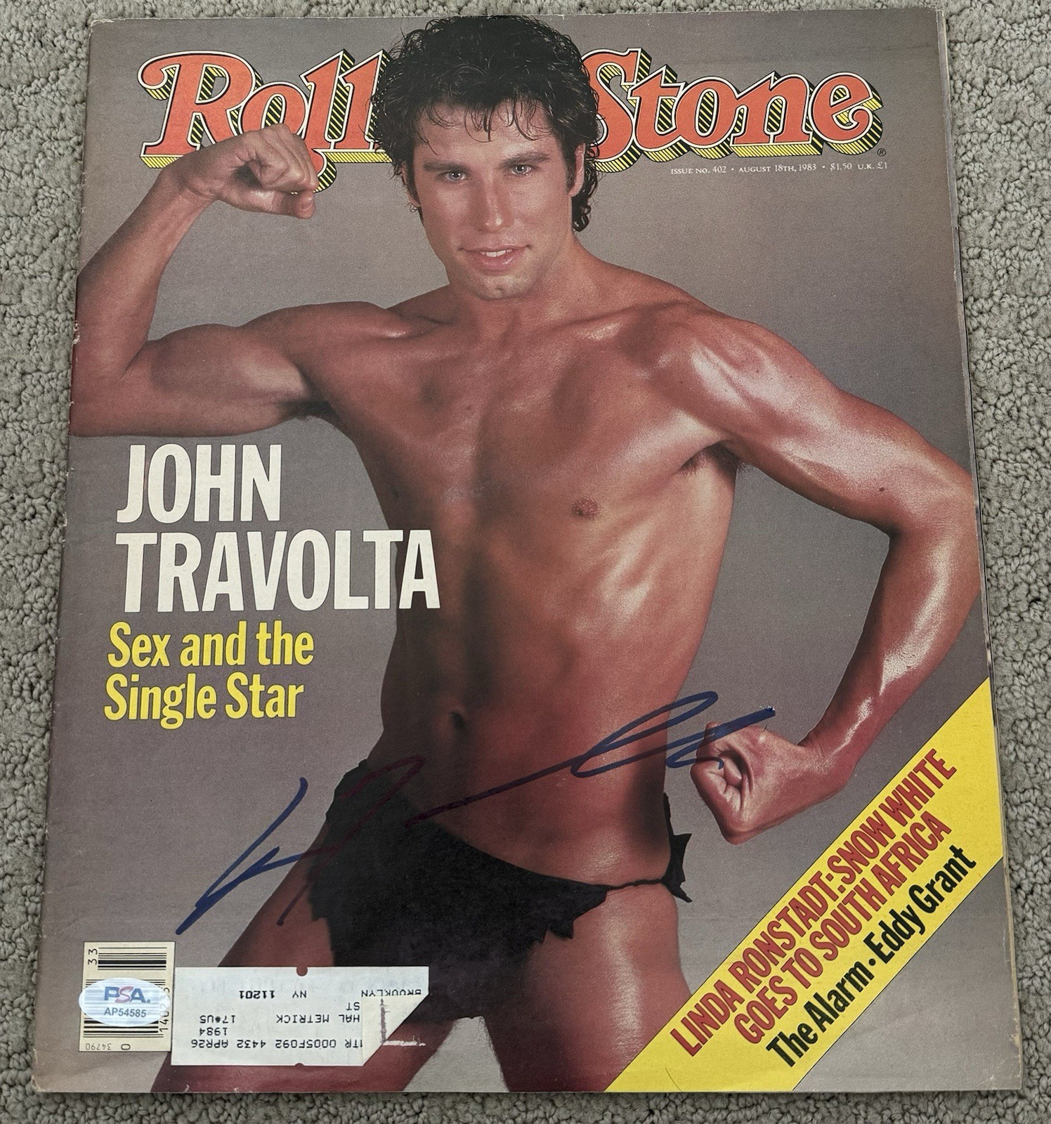 John Travolta Signed Autographed 1983 Vintage Rolling Stone Magazine PSA/DNA