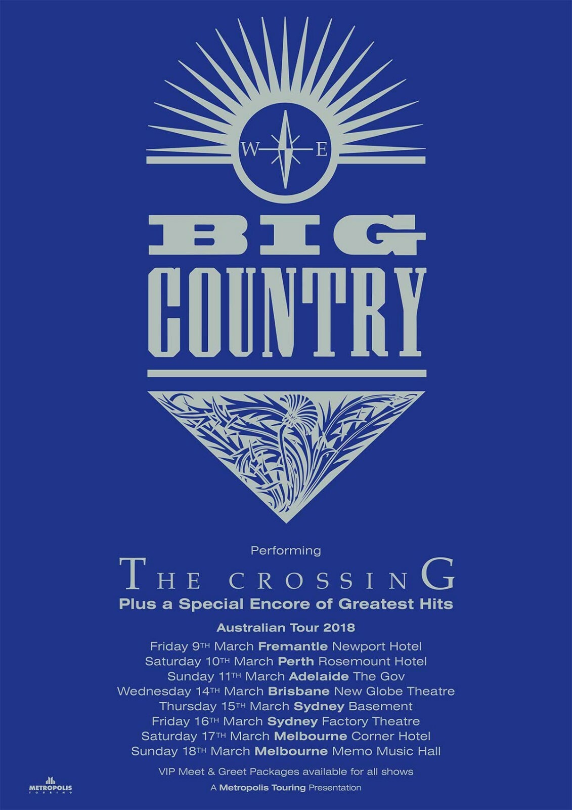 BIG COUNTRY “THE CROSSING AUSTRALIAN TOUR 2018” CONCERT POSTER – Alt / Folk Rock