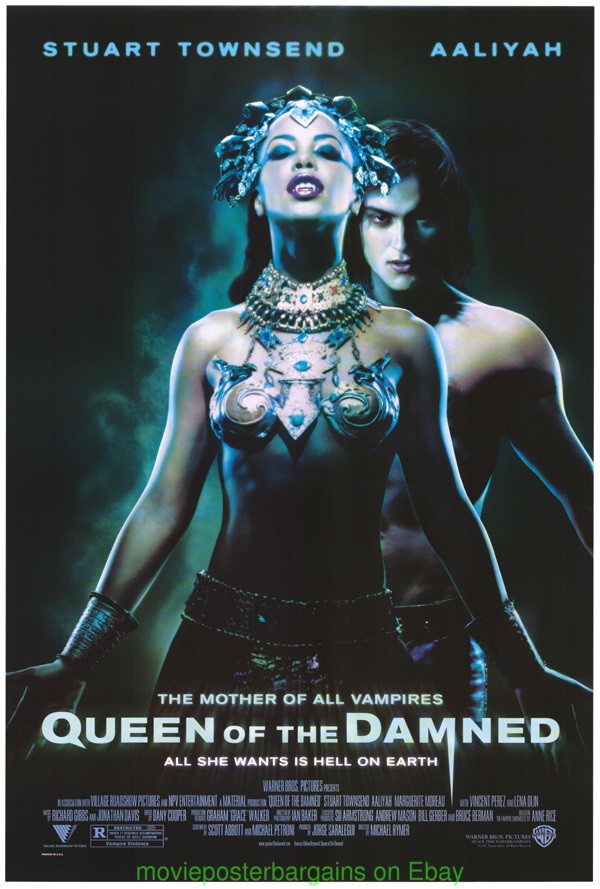 QUEEN OF THE DAMNED + ROMEO MUST DIE MOVIE POSTER 27×40 ORIGINALS AALIYAH JET LI