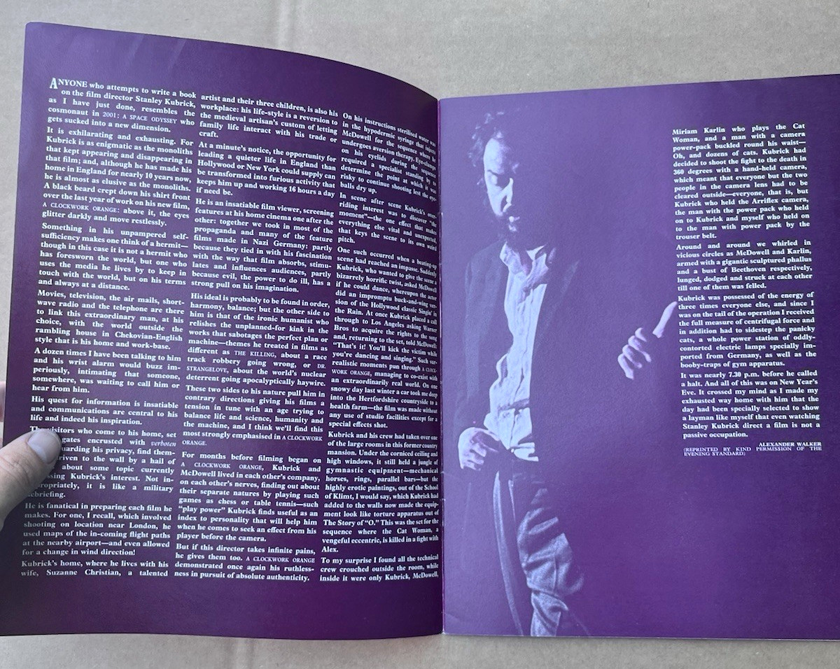 1971 A Clockwork Orange English Program Photo Book Booklet Stanley Kubrick Rare
