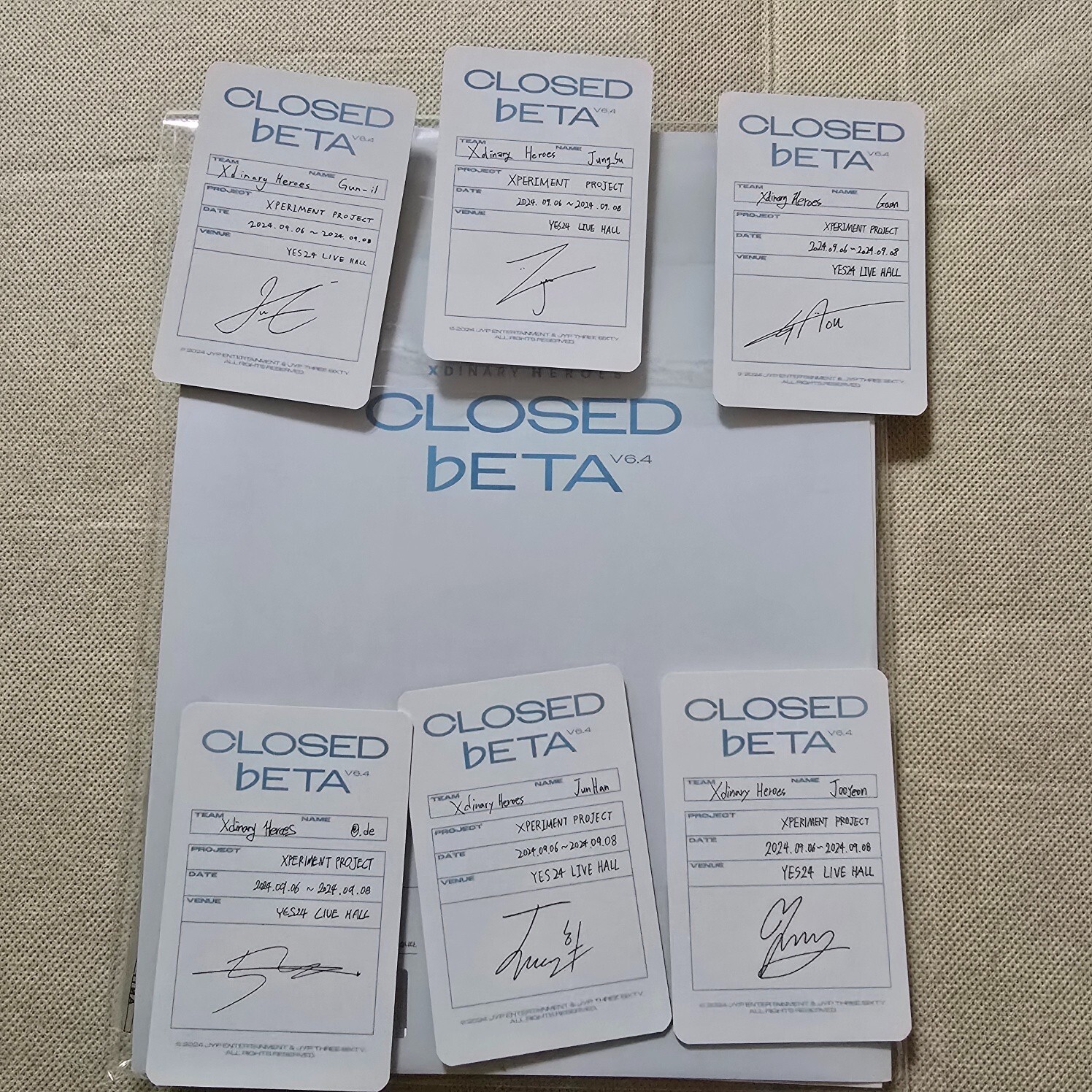 Xdinary Heroes JYP ENT CONCERT CLOSED b ETA : V6.4 MD DIARY CONTENTS & PHOTOCARD