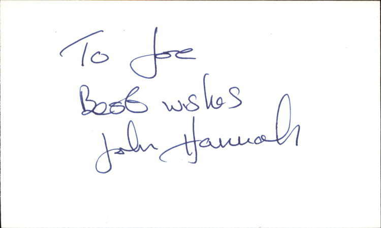 John Hannah Actor The Mummy Signed 3″ x 5″ Index Card