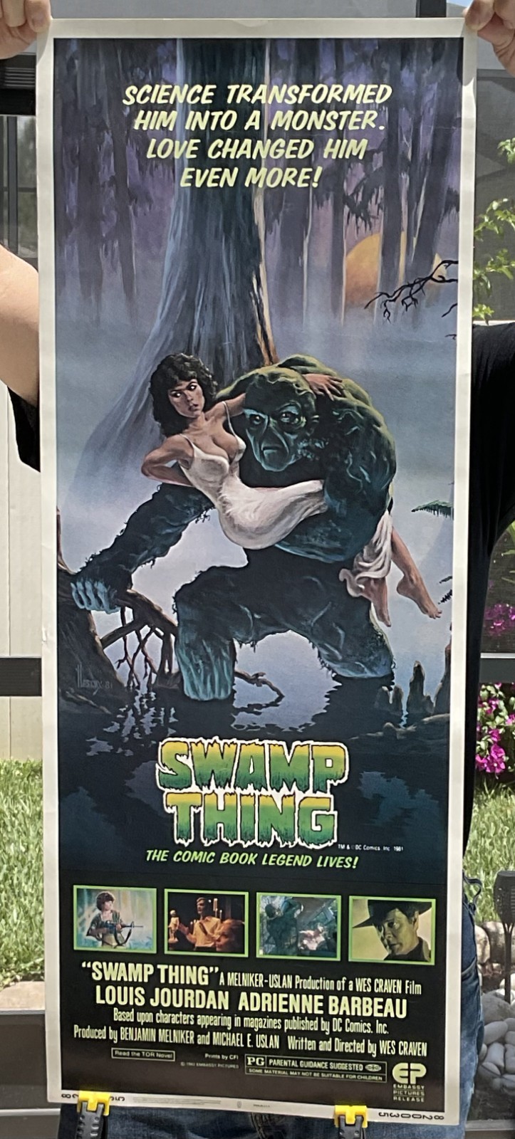 “Swamp Thing” 14×36 ORIGINAL Theatre Insert Movie Poster – see Hi Res PHOTOS