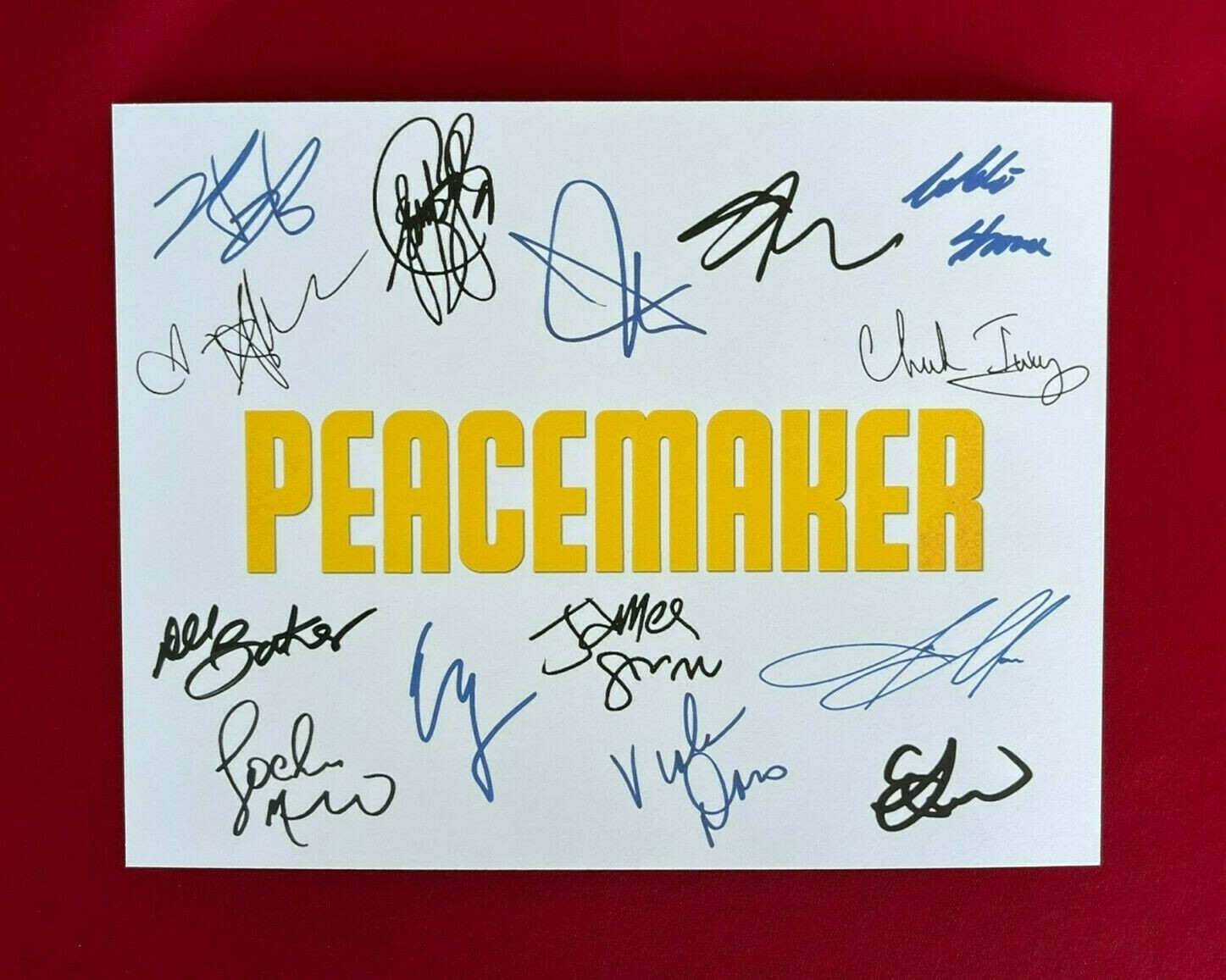 Peacemaker Title Card Cast-Signed- 8.5×11- Autograph Reprints