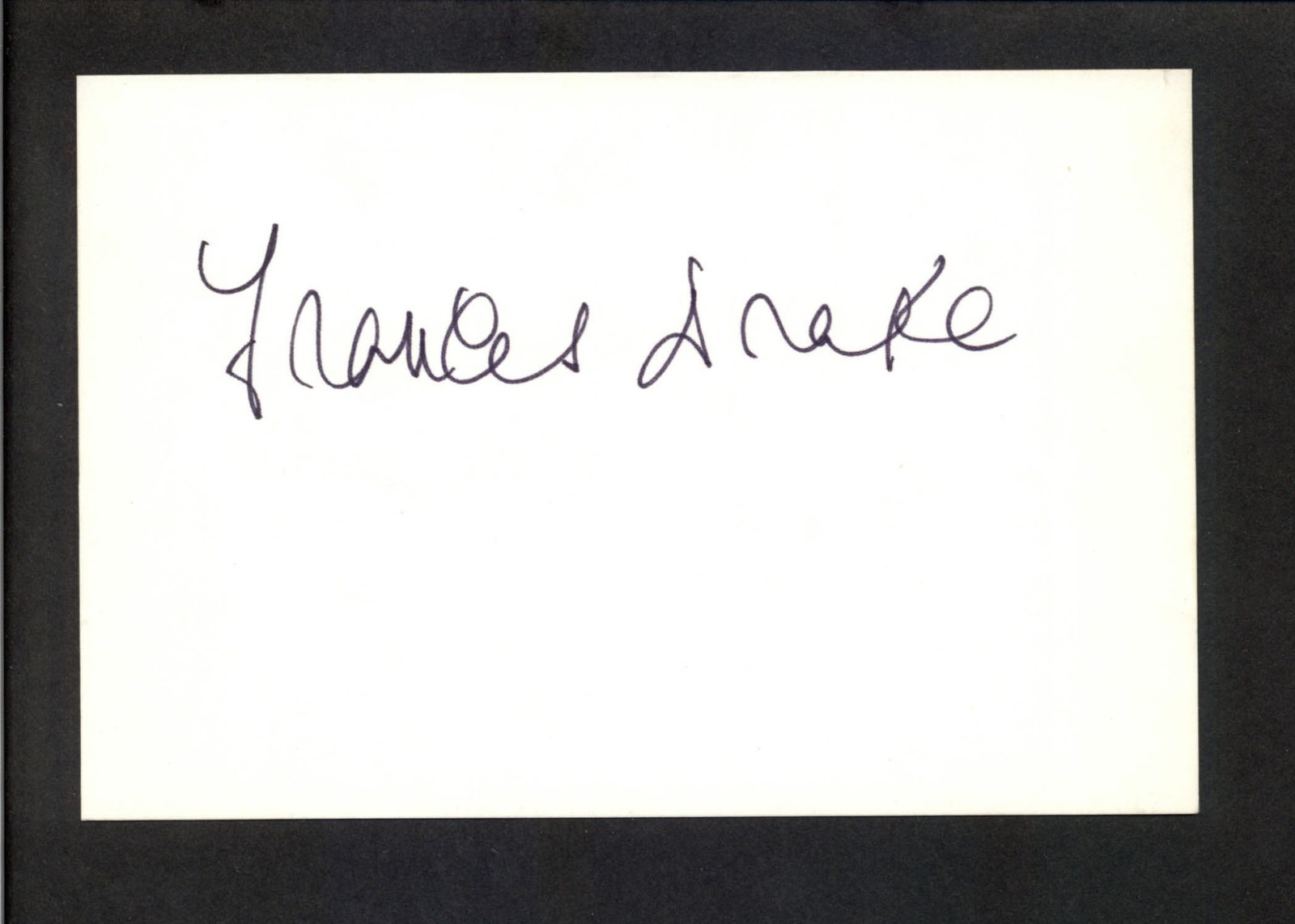 Frances Drake – Signed Autograph 4×6 Index Card – Mad Love – Invisible Ray