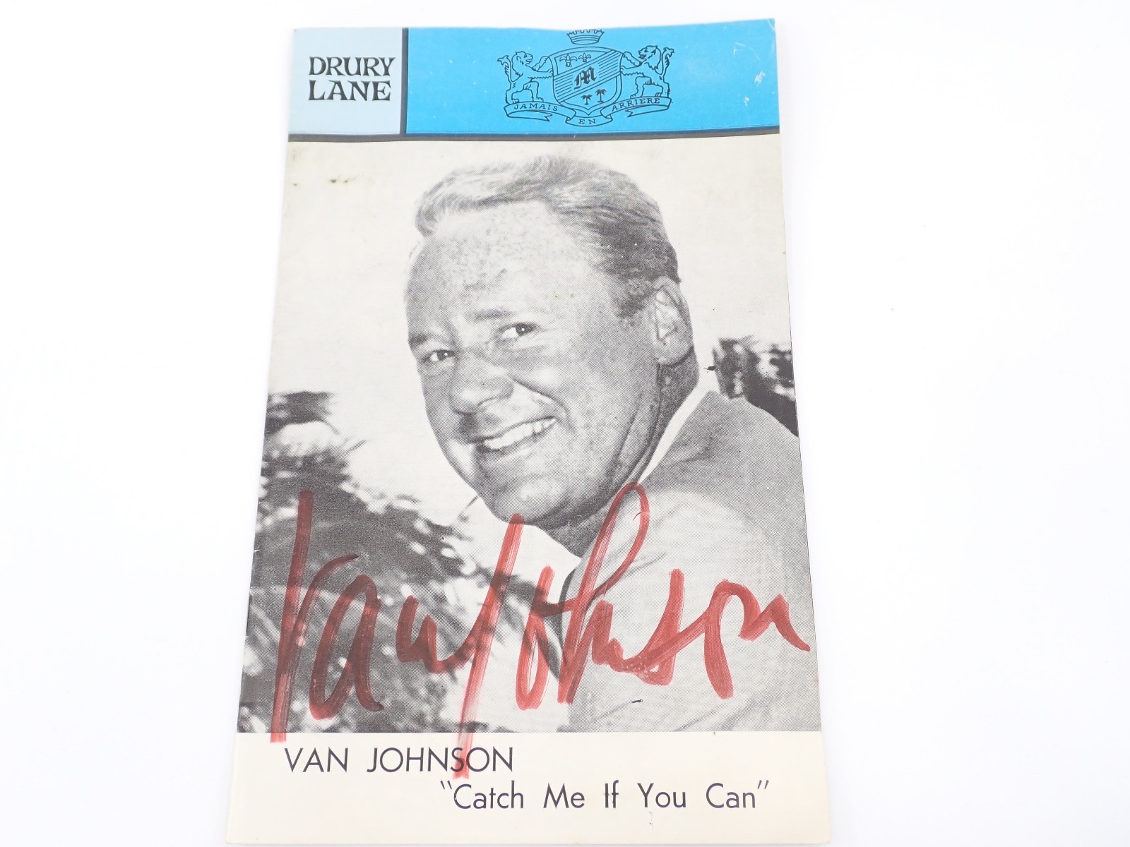 Van Johnson Autographed 1973 Drury Lane Theatre Program Catch Me If You Can