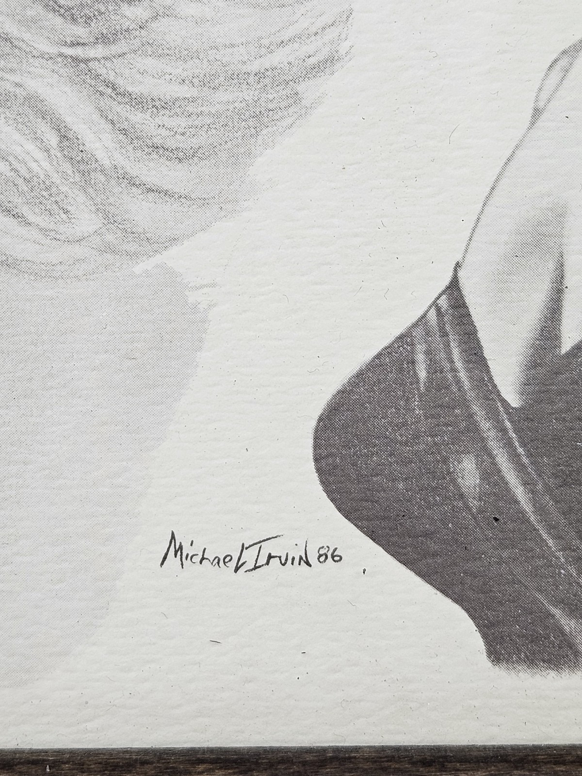 Vintage Marilyn Monroe Framed Hand Drawn Sketch Art Michael Irvin 1986