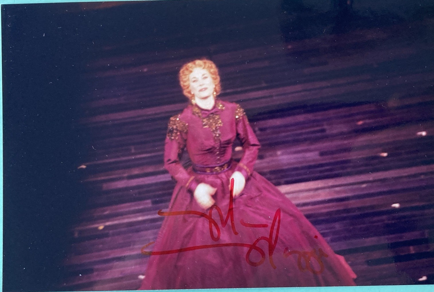 Marin Mazzie Signed (twice) Photo 4X6 Back & Front Curtain Call Passion As Clara