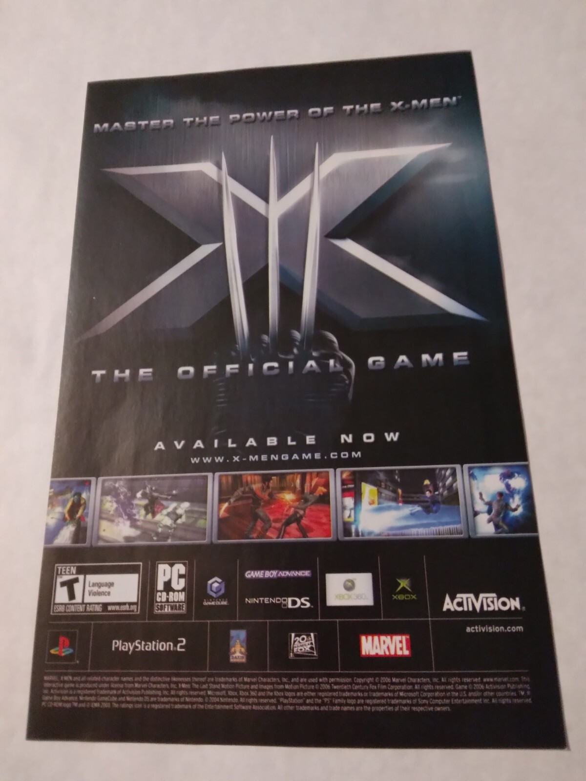 2006 Video Game Print Ad – X-MEN – PS2 PC XBOX 360 GAMECUBE GBA NINTENDO DS