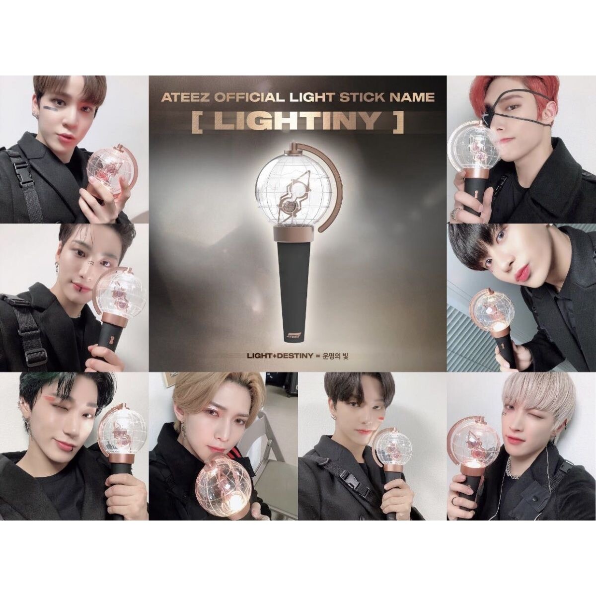 ATEEZ K-POP OFFICIAL LIGHT STICK Globe Shape Fluorescent Hand Lamp Glow Stick