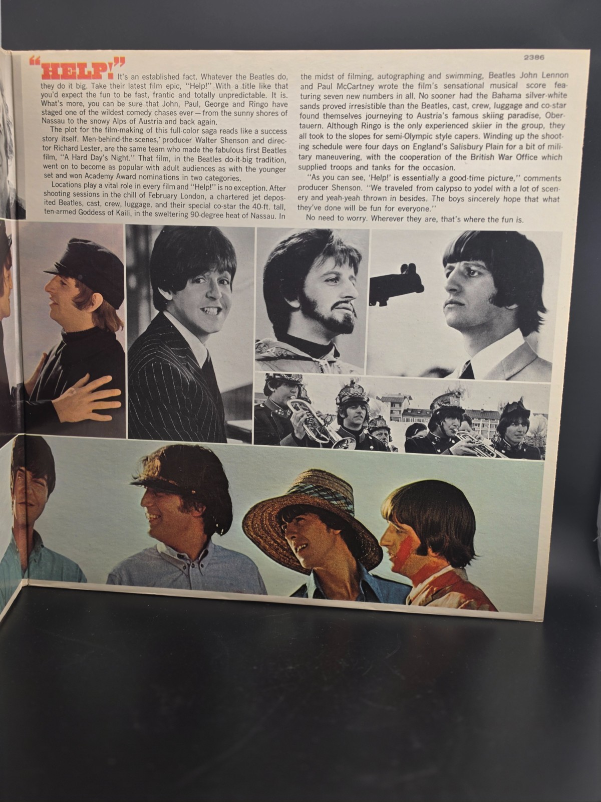 Beatles HELP! SMAS‑2386 Stereo Gatefold VG+ Vinyl VG Cover 1965 Capitol Sndtrack