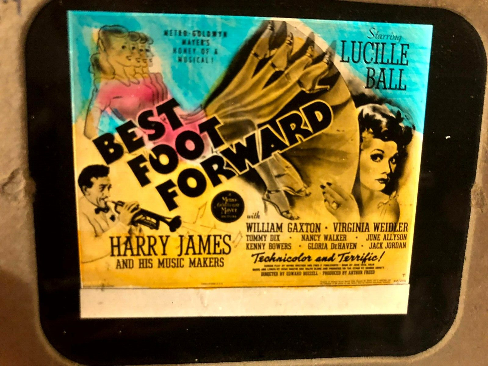 Best Foot Forward Rare Magic Lantern Glass Movie Slide ’43 Lucille Balle