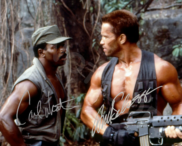 Arnold Schwarzenegger Carl Weathers Autographed 8×10 Predator Reprint Photo