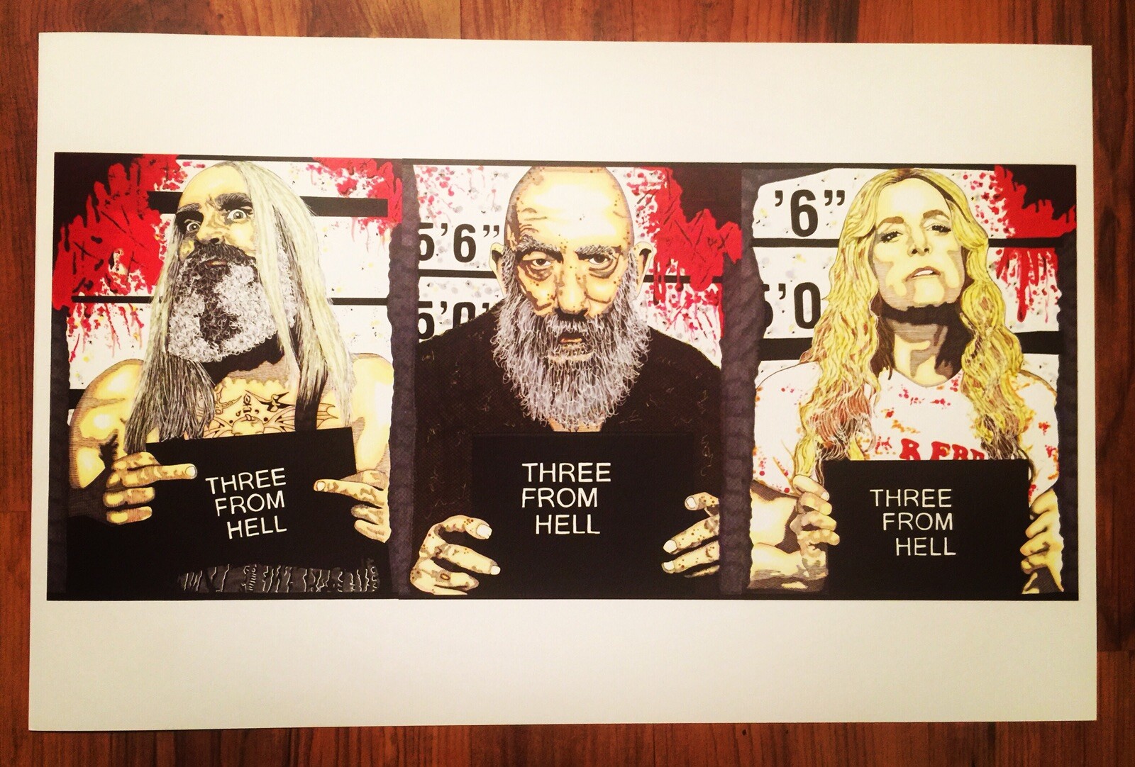 3 From Hell Devils Rejects Captain Spaulding 11×17 Sketch Poster Prints ArtistTK