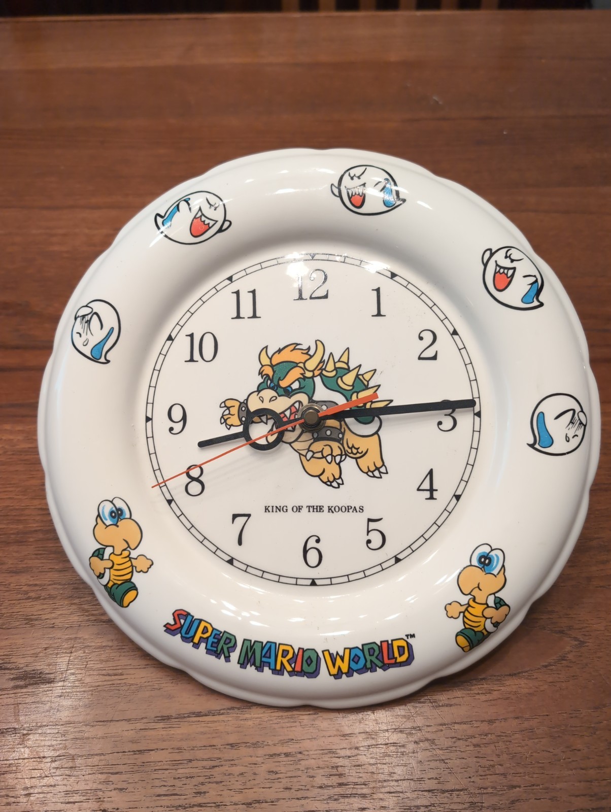 1993 Super Mario Bros Bowser Ceramic Wall Clock Rare Tested Working