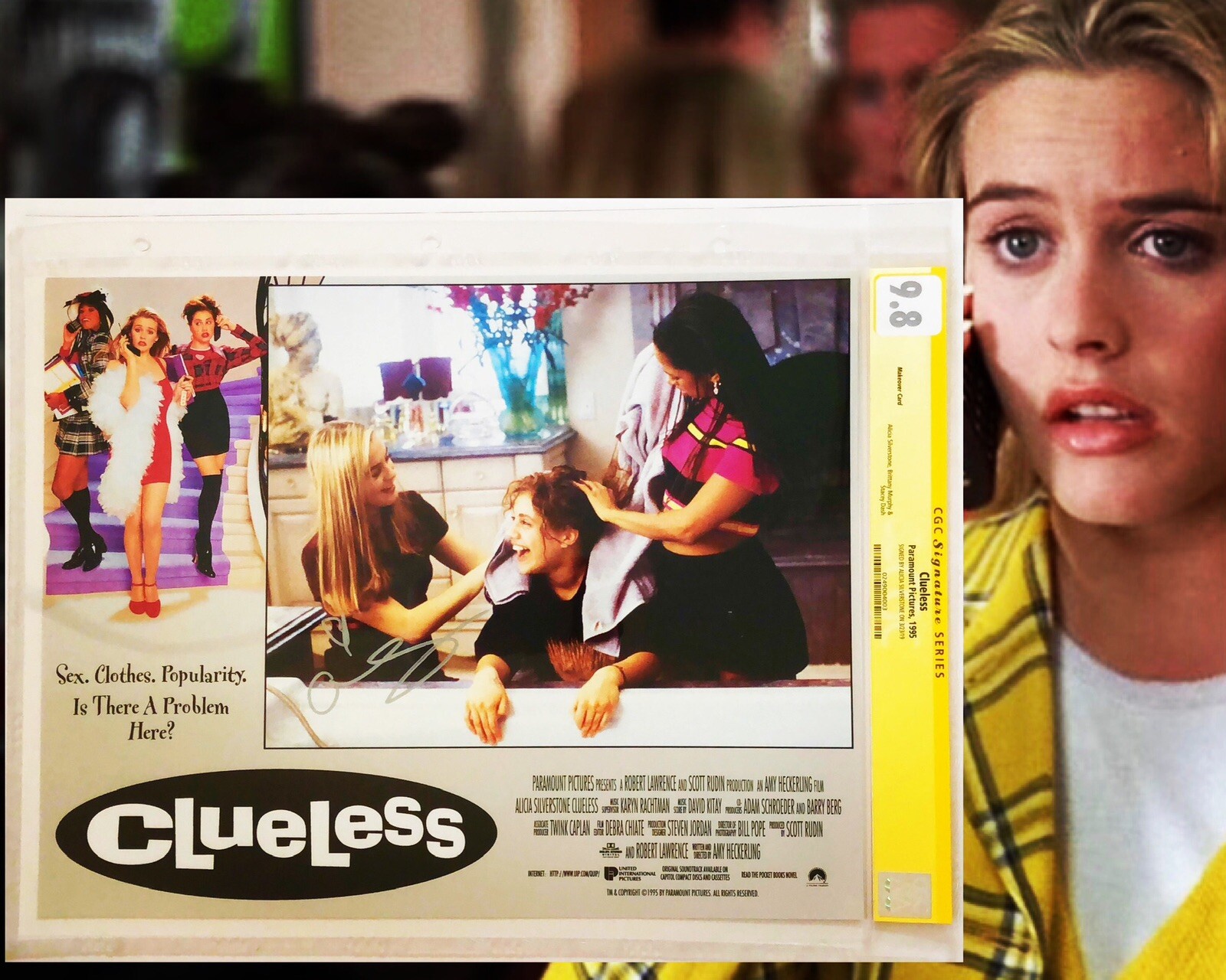 CGC 9.8 SS Clueless Makeover Lobby Card signed by Alicia Silverstone 11×14 1995