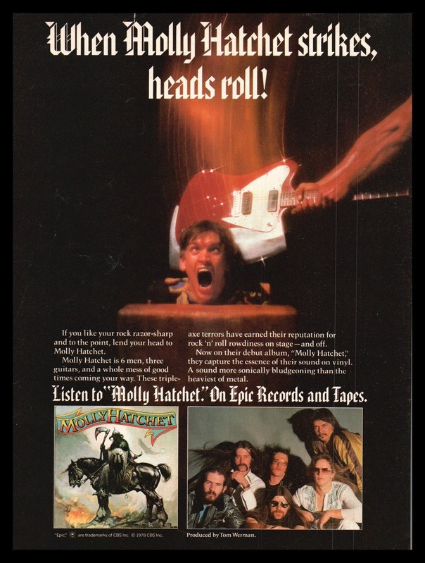 1979 Molly Hatchet- Flirtin with Disaster-Original magazine print ad-
