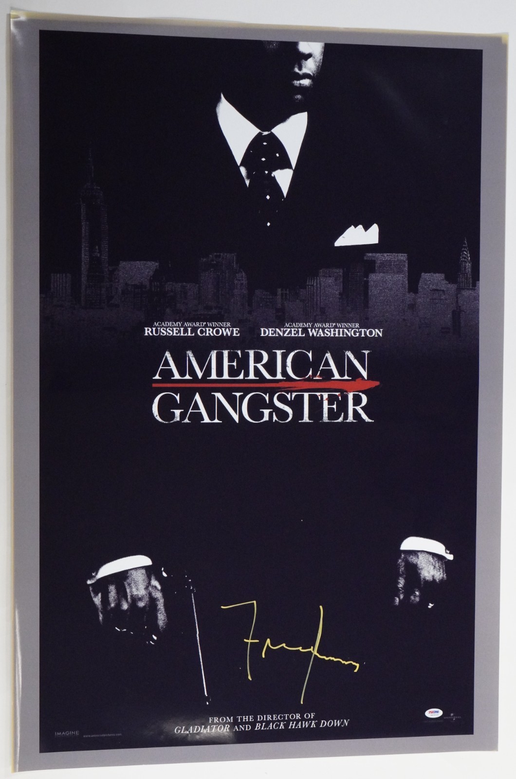 Frank Lucas Signed American Gangster 27×41 Movie Poster PSA/DNA COA Auto’d 229