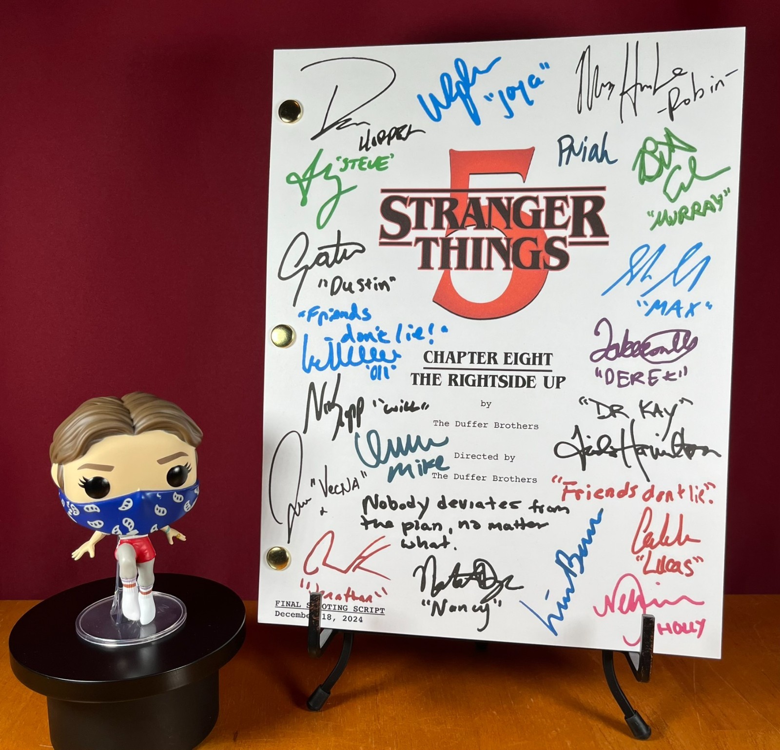 Stranger Things 5 Series Finale Script Signed- Rightside Up- Autograph Reprints