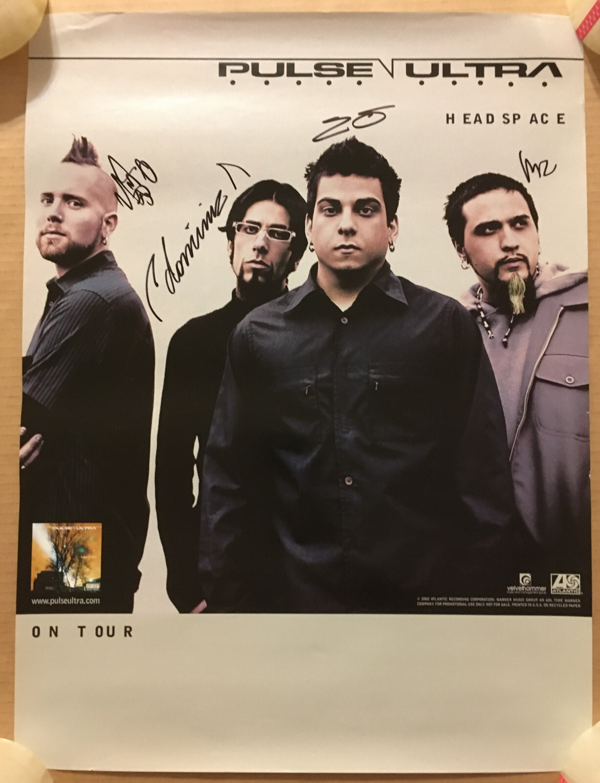 PULSE ULTRA Vintage 2002 AUTOGRAPHED Signed TOUR PROMO POSTER 4 Sexy CD 18×24