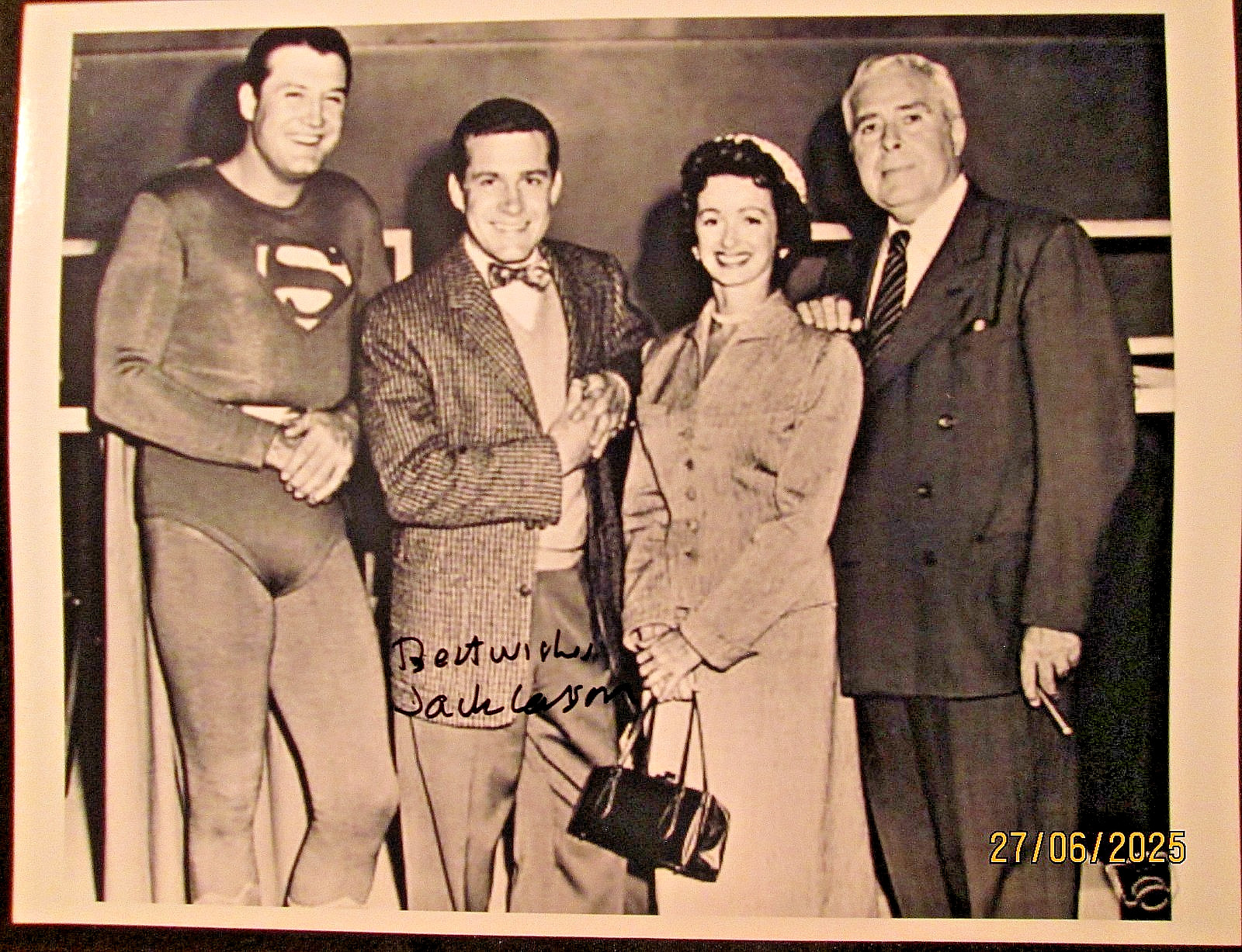 JACK LARSON : JIMMY OLSON (ORIGINAL AUTOGRAPH PHOTO) CLASSIC SUPERMAN TV SHOW