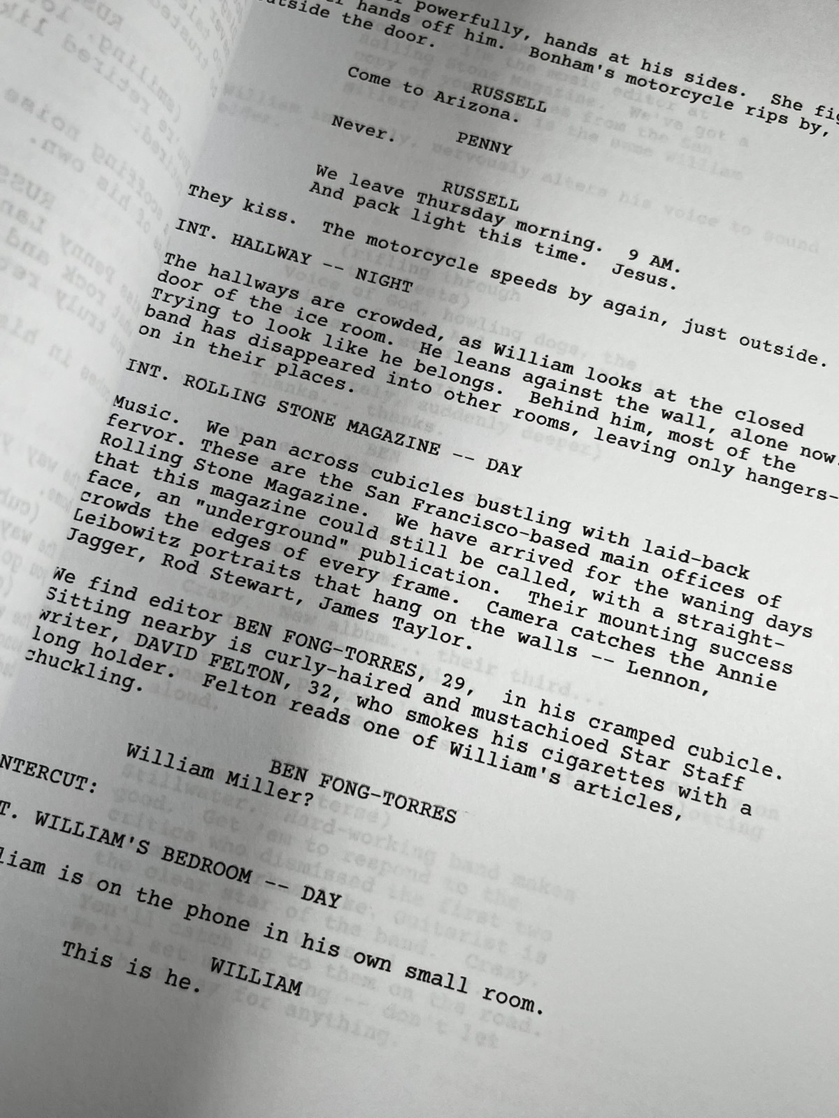 Almost Famous Script Signed- Autograph Reprints- Cameron Crowe, Kate Hudson